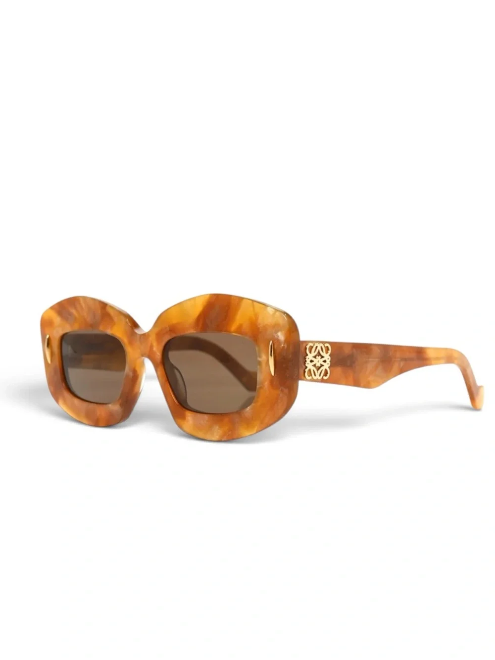 Loewe Anagram Screen Marbled Rectangle Square Acetate Sunglasses